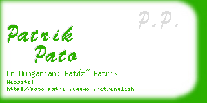 patrik pato business card